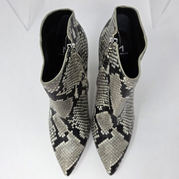 Marc Fisher Boots Women's 7.5 Snake Print Ankle Pointed Toe Block Heel Unno Moto - Picture 6 of 8
